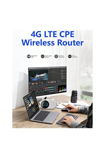 Apera M10 Pro 4G LTE Taşınabilir Cep Wi-Fi 6 Modem Router - Renkli LCD Ekranlı Mobil Hotspot SIM Kartlı