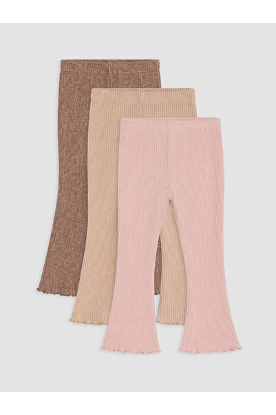 LC Waikiki Pink Spanish Style Baby Girl Leggings 3-Piece Set