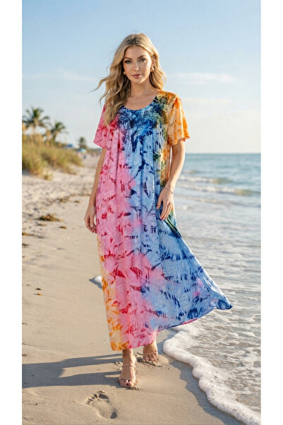 Generic Brand Womens Colorful Tie-Dye Maxi Dress