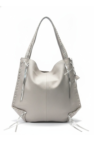 MILANO COLLECTION Geanta Dama Shopper cu Fermoar, Franjuri si Tinte, 48x42cm,...
