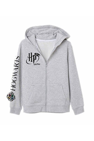 Harry Potter Hanorac gri cu gluga, cu fermoar