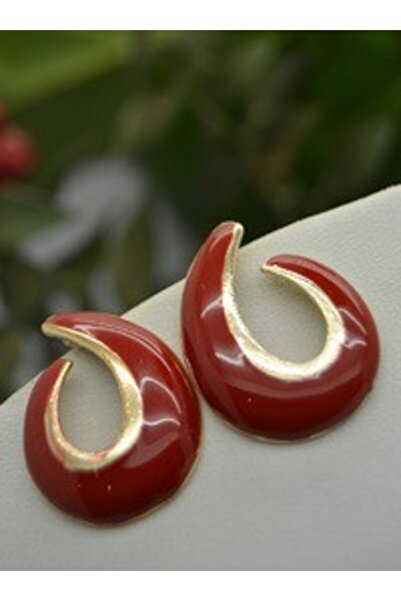 Stoneage Enamel Earrings - Red -