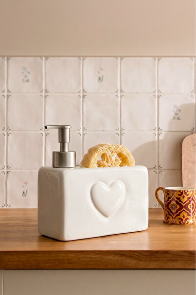 Kitchen Life 750 ml Κεραμικός διανομέας υγρού σαπουνιού και δοχείο απορρυπαντ...