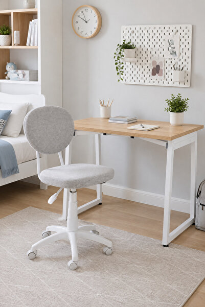 VİLİNZE Biga Çalışma Ofis Masası ve Deniz Çalışma Ofis Sandalyesi Set - 60x90 cm