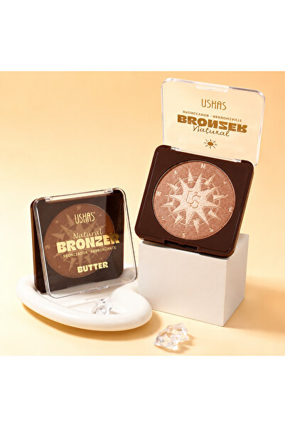 Ushas Bronzer – Pudră Bronzantă Multifuncțională cu Sclipici, Față, Ochi și C...