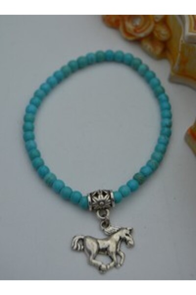 Stoneage 4mm Turquoise and Horsehair Bracelet - Multicolor -
