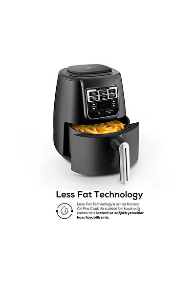Karaca Air Pro Cook XL 2 in 1 Konuşan Airfryer Black Chrome 4L