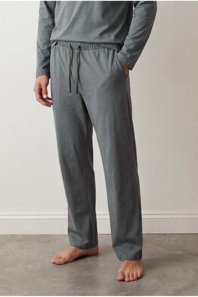 Syah Erkek Pamuklu Uzun Pijama Altı