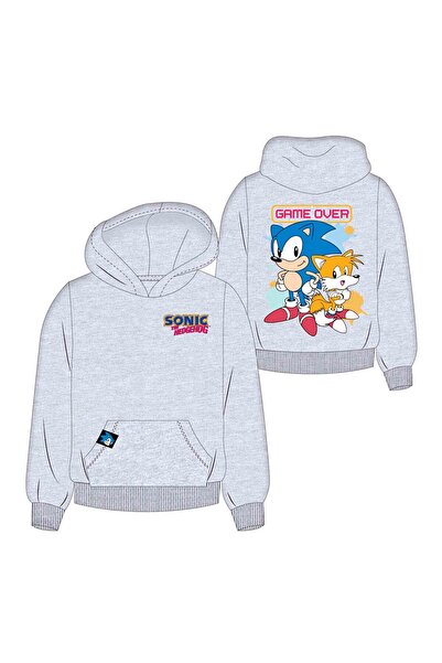 Sonic Hanorac flausat cu gluga gri, închidere cu arici, 80% bumbac