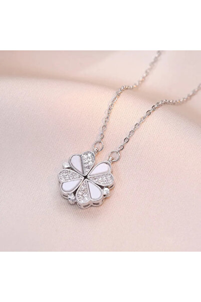 Peach Jewelry Peach Jewerly Γυναικείο Κολιέ Από Χάλυβα Τιτανίου Τετράφυλλο Τρ...