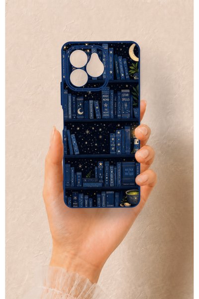Vip Case Omix X6 Compatible Night Themed Bookshelf Patterned Silicone Case