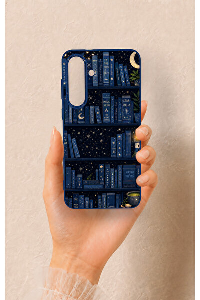 Vip Case Samsung S25Fe Uyumlu Gece Temalı Kitaplık Desenli Silikon Kılıf