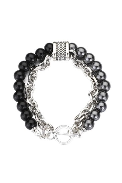 Peach Jewelry Peach Jewerly Διπλό Ανδρικό Βραχιόλι Από Ανοξείδωτο Ατσάλι Και ...