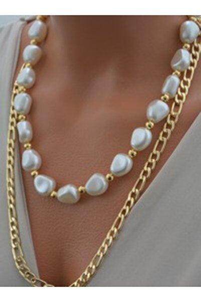 Stoneage Necklace - Gold Color -