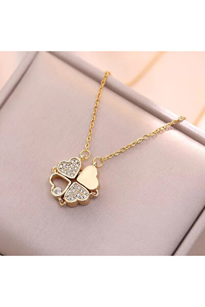 Peach Jewelry Peach Jewerly Γυναικείο Κολιέ Από Χάλυβα Τιτανίου Τετράφυλλο Τρ...