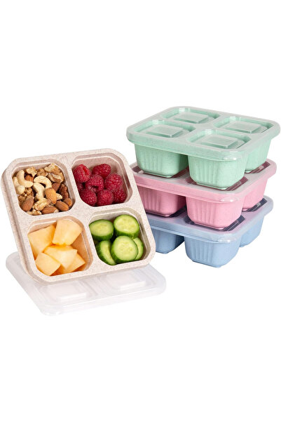 Generic Brand Set 4 cutii pentru gustări,reutilizabile,4 compartimente,pentru...