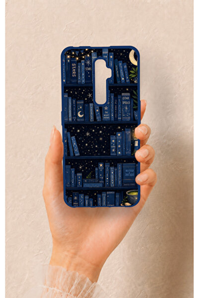 Vip Case Oppo Reno 2Z Uyumlu Gece Temalı Kitaplık Desenli Silikon Kılıf
