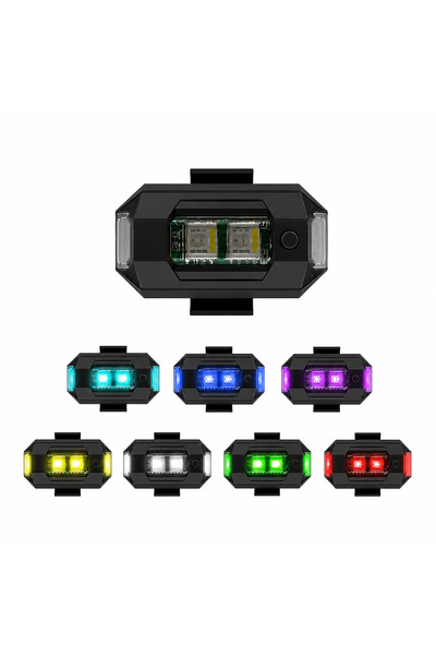 EP GARAJ OTOMOTİV DRONE MOTORSİKLET VE BİSİKLET İÇİN 7 Renkli Yanıp Sönen LED...