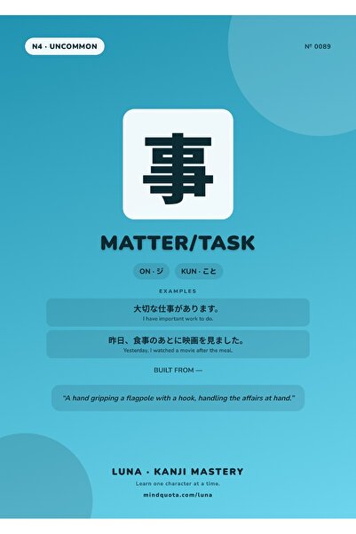 OEM Poster Kanji Treaba Eseu, Semn Japonez Caligrafie, Carton 250g, A4