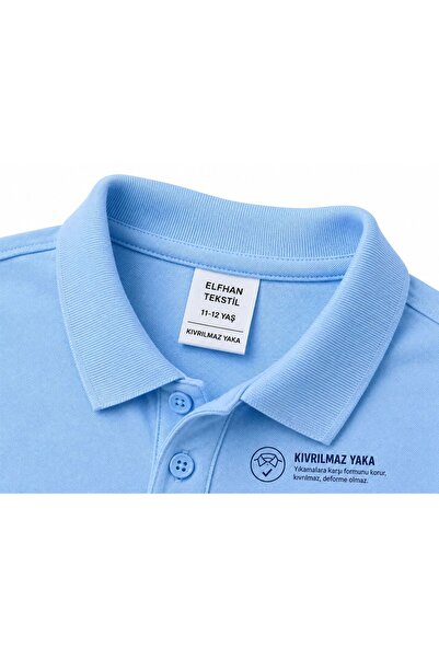 MODA 100% Cotton Polo Non-Curling Collar Long Sleeve School T-Shirt Breathabl...