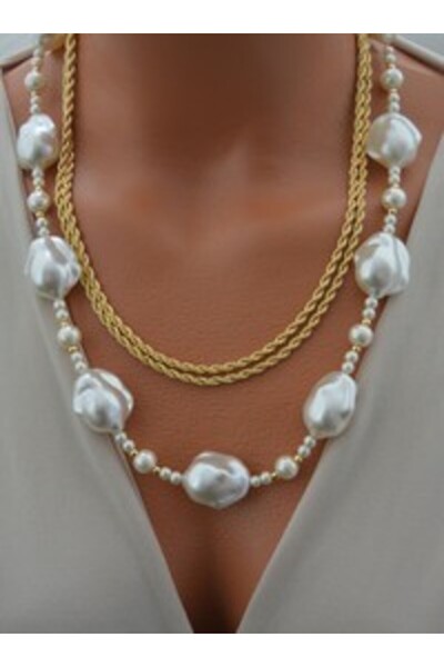 Stoneage Necklace - Gold Color -