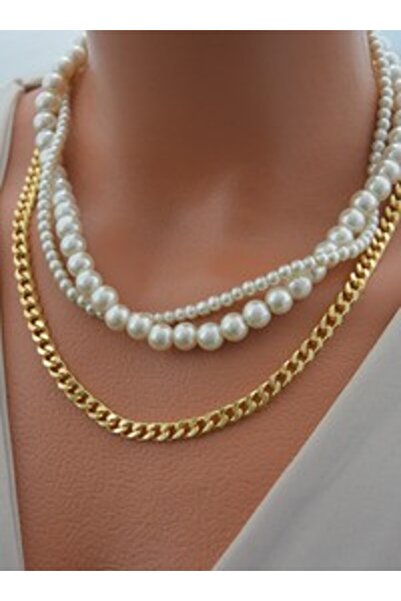 Stoneage Necklace - Gold Color -