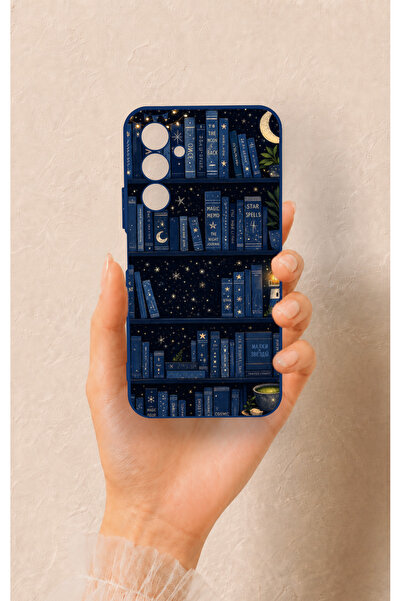 Vip Case Samsung A54 Uyumlu Gece Temalı Kitaplık Desenli Silikon Kılıf