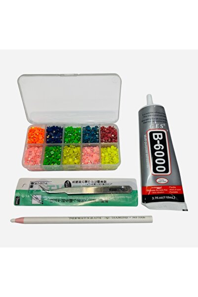 Genel Markalar Bedazzling Kit Ss 16 Taş 10’lu Kutu ,Taş Yapıştırıcı+Cımbız He...