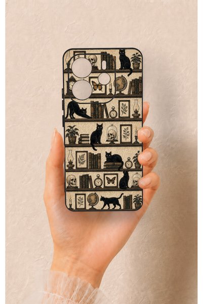 Vip Case Redmi Note 14 4g Compatible Vintage Black Cat Pattern Silicone Case