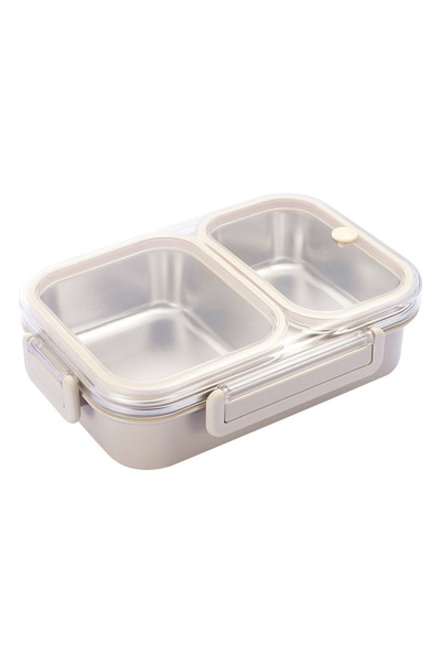 Generic Brand Caserolă din inox,cutie pentru pâine,copii și adulți,etanșă,bej...