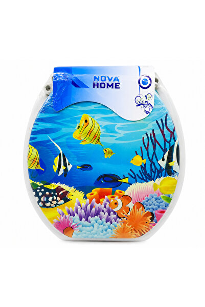 Nova Capac WC Home cu Burete și Design Acvariu cu Pești, Confortabil și Decor...