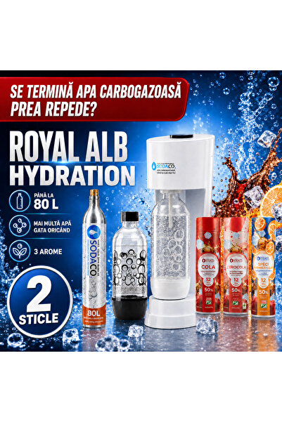 Magic Bubble Royal Starter White + sticlă suplimentară + Cola + Zero Cola + C...