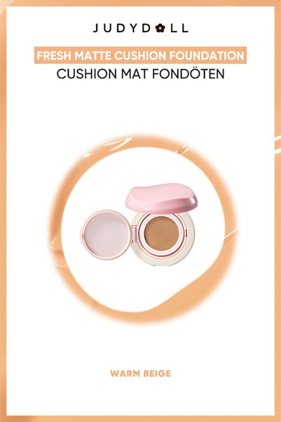 JUDYDOLL Fresh Matte Cushion SPF50+ PA+++ Mat Bitişli Cushion Fondöten Warm B...