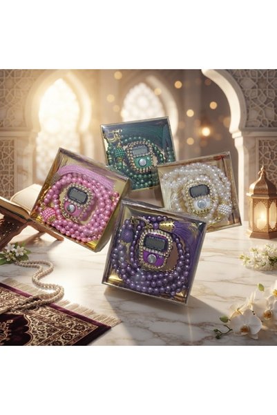 MAYSAM HAC UMRE HEDİYELİK مجموعة من 10 قطع من سبحة التسبيح الذكية مع علبة - أ...