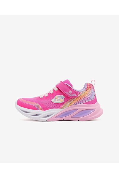 SKECHERS COSMIC GLOW - RAINBOW BEAM Büyük Kız Çocuk Pembe Işıklı Spor Ayakkab...