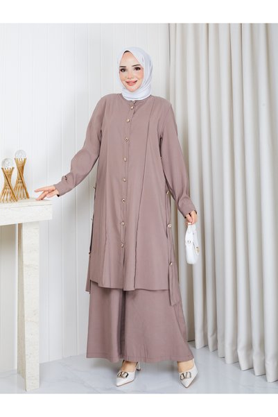Modam Bella Modal Fabric Button Detailed Double Suit