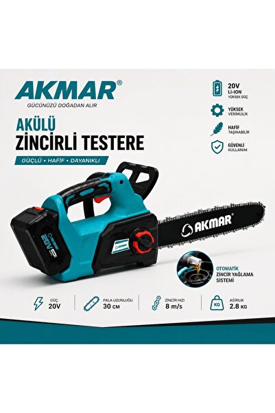 Şarjlı Dal Budama Testeresi 2 bataryalı 4AMP Profesyonel