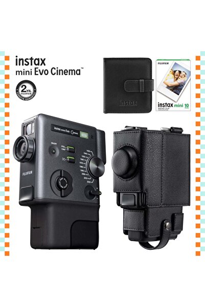 Fujifilm Instax Mini Evo Cinema Fotoğraf Makinası Deri Kılıf, Albüm ve 10'lu Film Hediye Seti