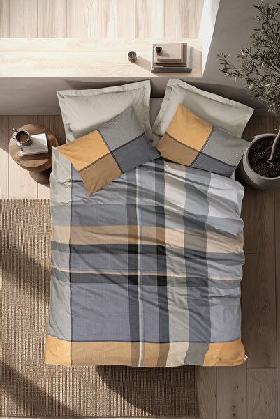 Cotton Box Set de lenjerie de pat Nordek Ranforce cu cearșaf dublu și husă de...