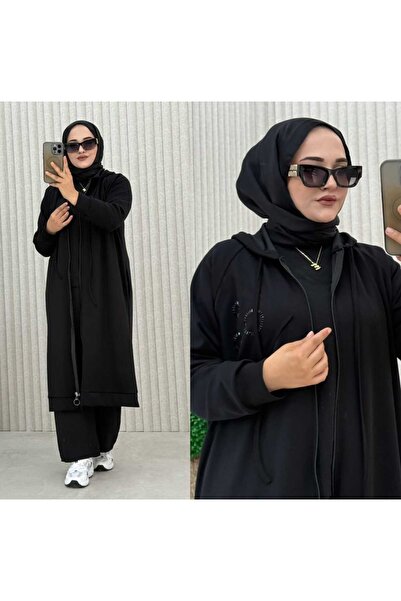 MODA VEDAT Kadın Oy-Ho Kumaş Boydan Fermuarlı Tunik -500 (SM 38-42) (LXL 44-46)