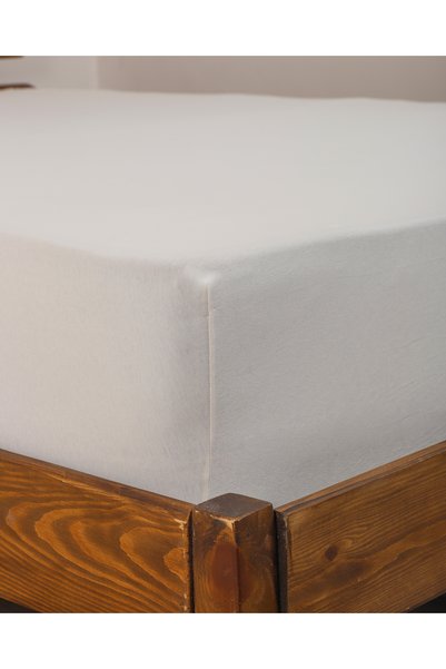 Mode More Cream Colored 100% Cotton Combed Elastic Bed Sheet 30-35 cm High Edge (Single - Double - King and King Size)