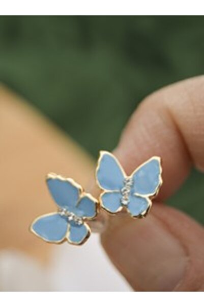 Stoneage Enamel butterfly earrings - blue -