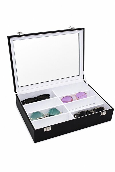 STAND MARKET Glasses Box 8 Pieces Black Inside White
