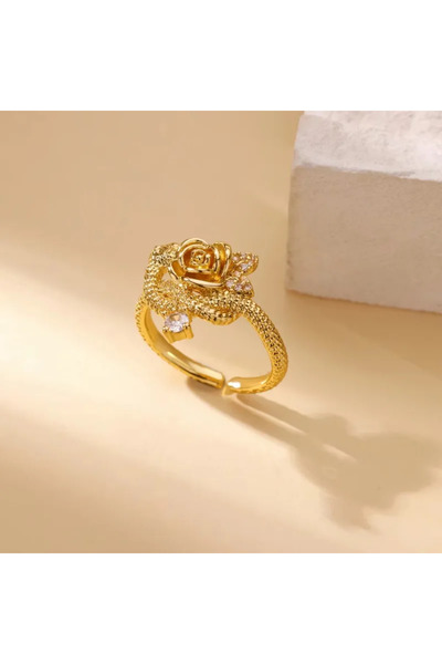 Peach Jewelry Peach Jewerly Γυναικείο Δαχτυλίδι Από Χάλυβα Τιτανίου Τριαντάφυ...