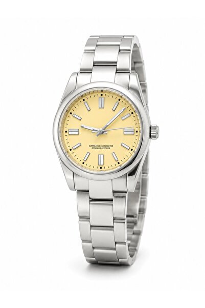 YUESSE Metal Çelik Erkek Kol Saati Gümüş Renk Analoğ 36mm 6 Renk Kadran RLX M...