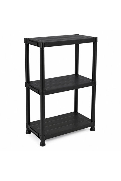 OEM ANKOR Πλαστικό Ράφι με 3 Ράφια από PP, Μαύρο, 60x30x91εκ., 853748