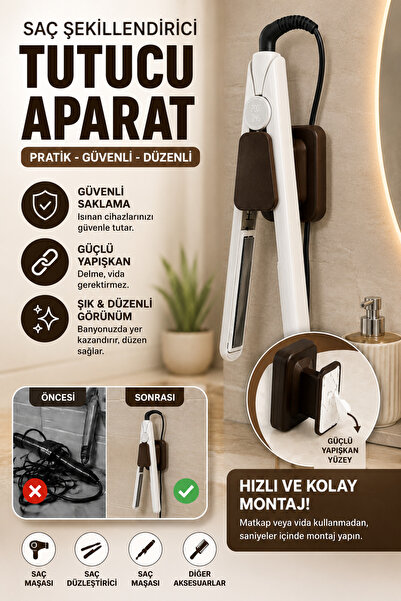 Tor Store Saç Maşası Düzleştirici Tutucu Duvar Askısı Saç Şekillendirici Orga...