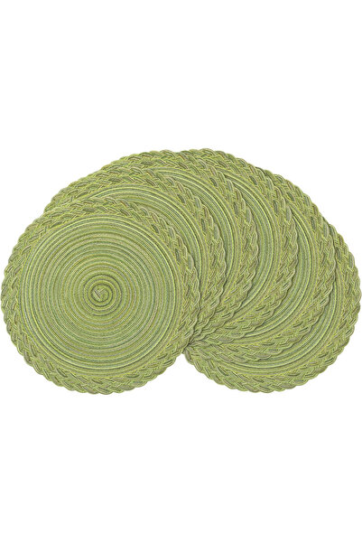 Generic Brand Set 6 suporturi masă,țesute,lavabile,rotunde,38 cm,termoreziste...