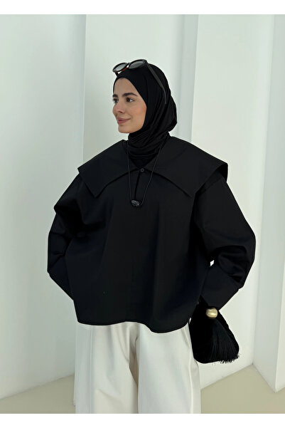 MODA AKSA RUBY CAPE BLUZ SİYAH