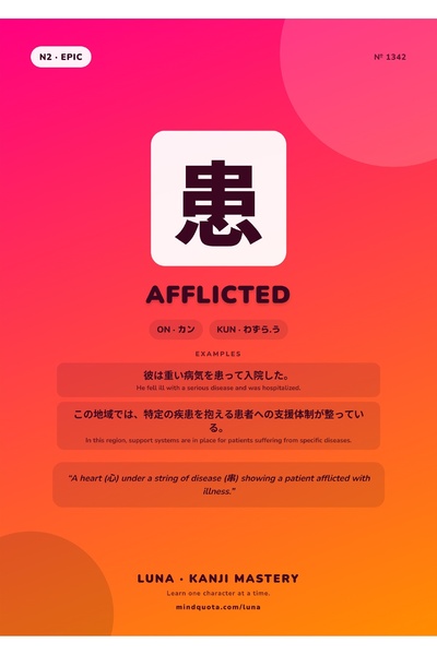OEM Poster Kanji Afectat, Scriere Japoneza Semn Sufletesc, Carton 250g, A4